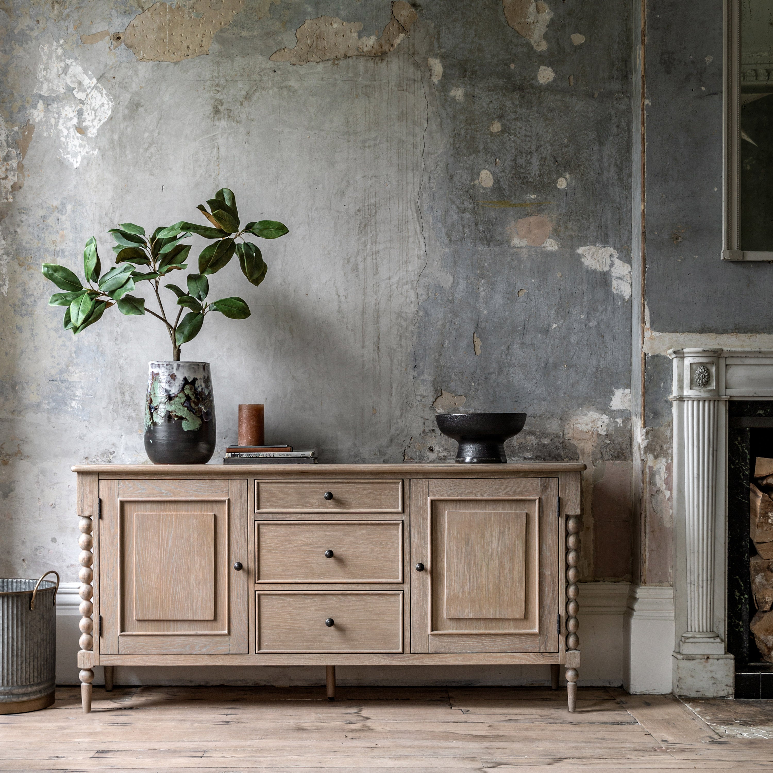 Birchfield Artisan Oak Wood Sideboard